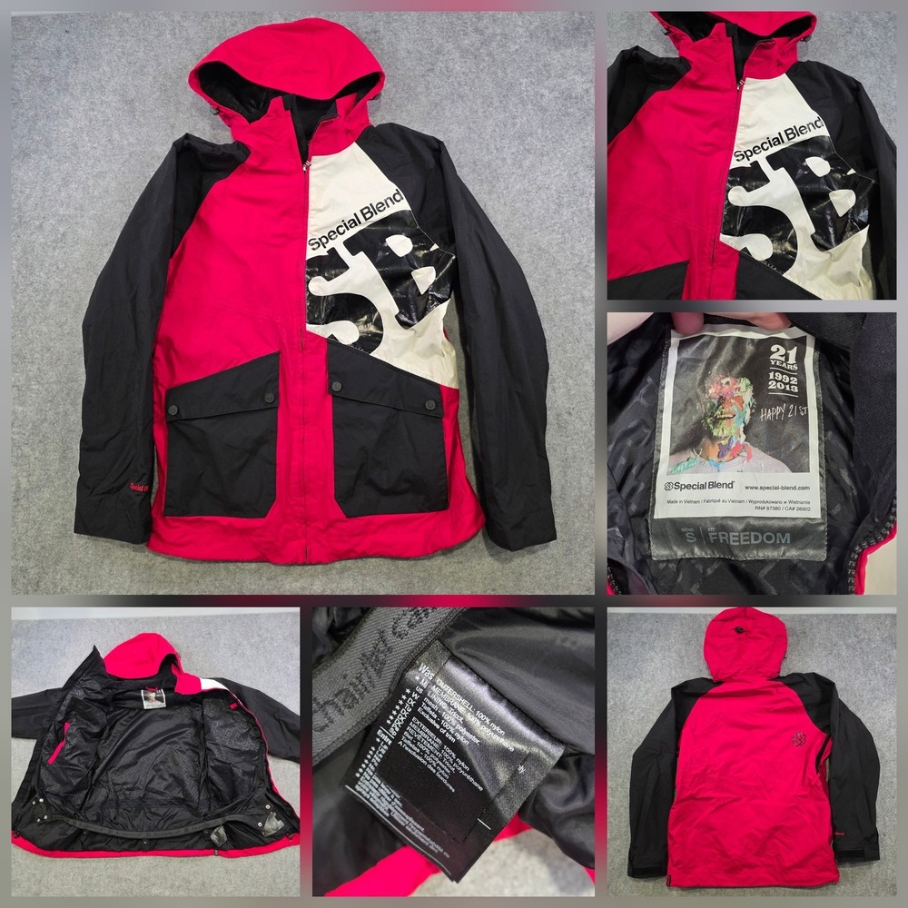 Special Blend Jacket Mens Small Red Black Hooded Ski Waterproof Insulated
